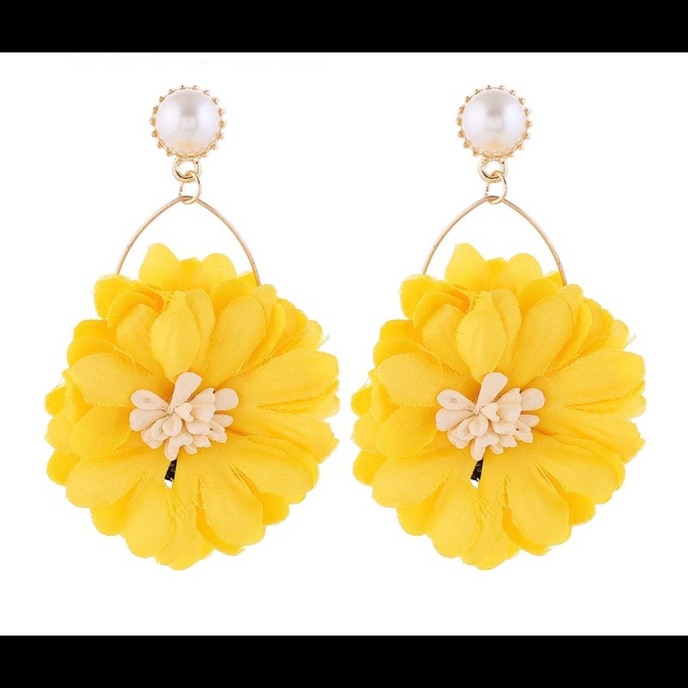 Fabric Flower Earrings